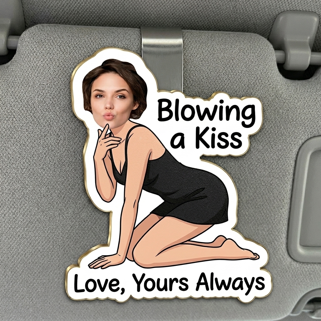 Personalized Drive Safe Car Visor Clip Funny Gifts For Husband Wife Custom Acrylic Photo Car Visor Clip - Gift For Husband Anniversary Gift for Him