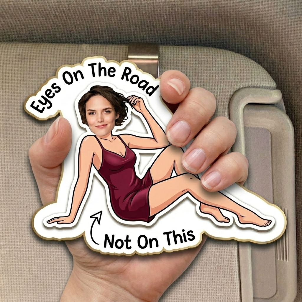 Personalized Funny Drive Safe Photo Body Car Visor Clip Funny Gifts For Husband Wife Custom Acrylic Photo Car Visor Clip - Gift For Husband Anniversary Gift for Him