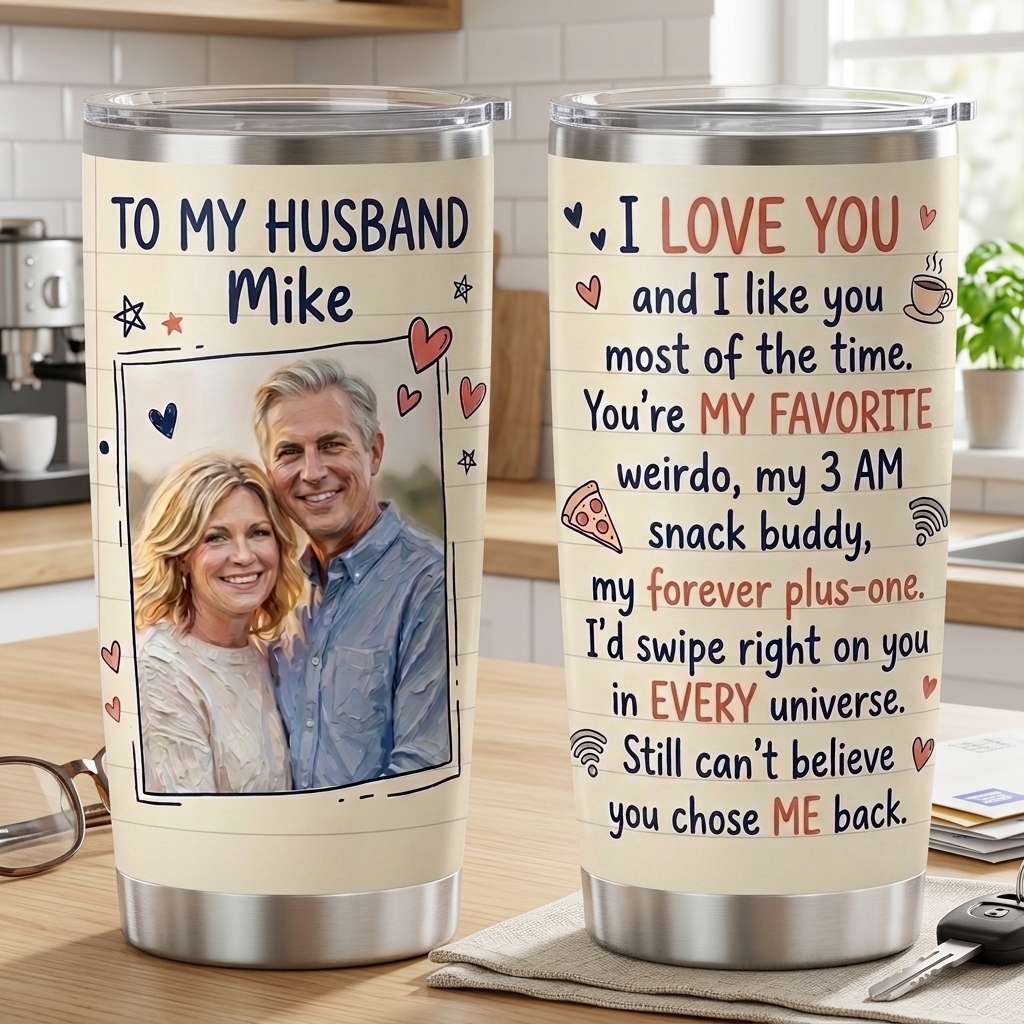 Personalized I Love You And I Like You Most Of The Time Custom Name Photo Tumbler For Husband Anniversary Gift Birthday Valentine Gift For Husband From Wife