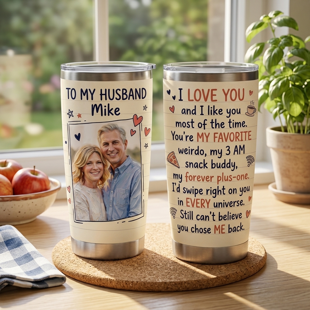 Personalized I Love You And I Like You Most Of The Time Custom Name Photo Tumbler For Husband Anniversary Gift Birthday Valentine Gift For Husband From Wife