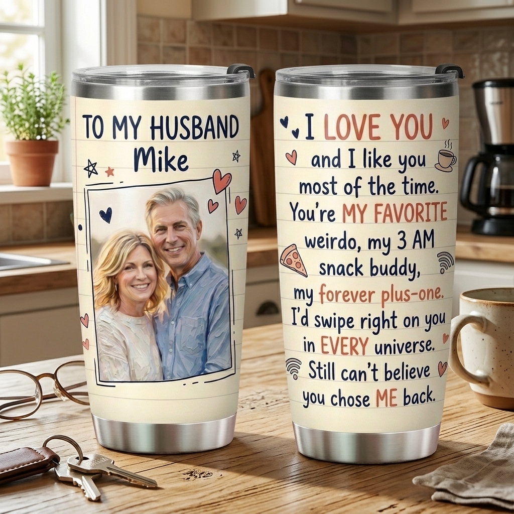 Personalized I Love You And I Like You Most Of The Time Custom Name Photo Tumbler For Husband Anniversary Gift Birthday Valentine Gift For Husband From Wife