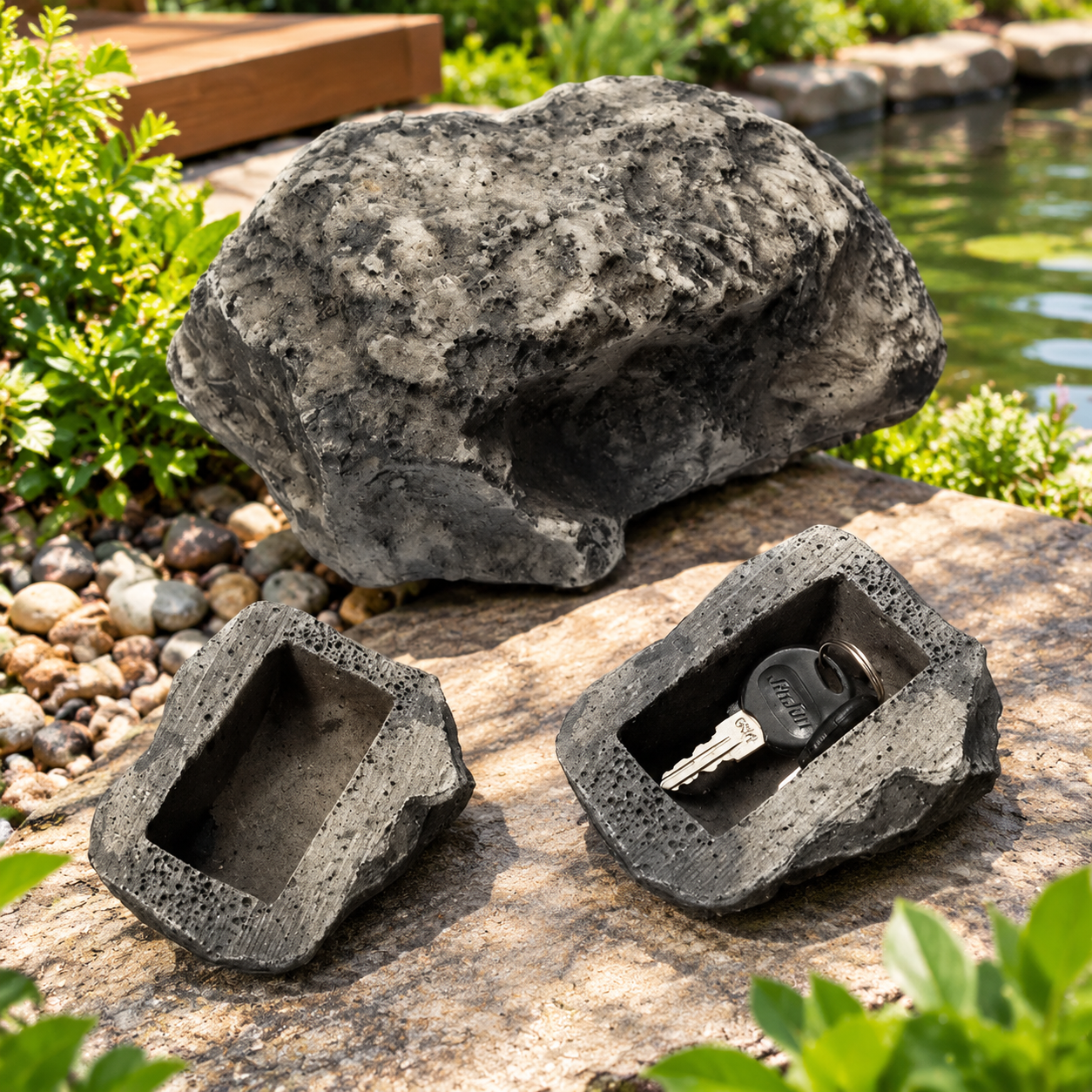 Key Storage Box Rock Fake Rock Simulate Stone Key Case for Home Garden Yard Outdoor Decor, Hider Decoration Safe Holder Stone