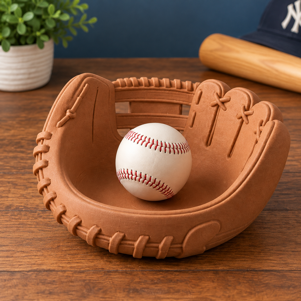 Custom 3D Printed Baseball Glove Catchall Tray, Baseball Lover Decor Key Bowl, Entryway Coin Jewelry Storage Dish, Baseball Fan Gift