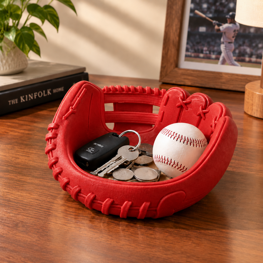 Custom 3D Printed Baseball Glove Catchall Tray, Baseball Lover Decor Key Bowl, Entryway Coin Jewelry Storage Dish, Baseball Fan Gift