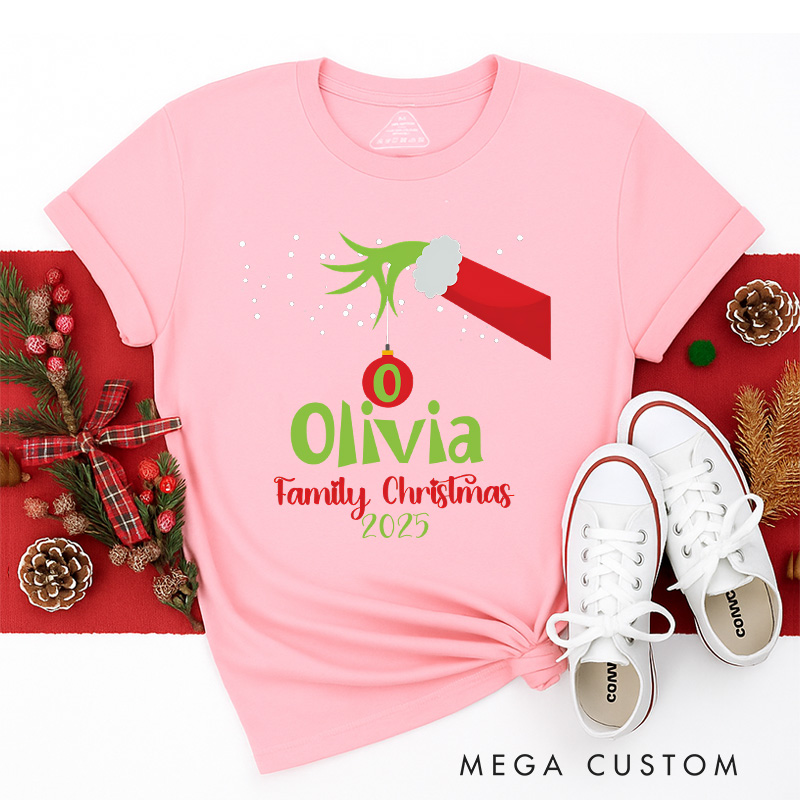 Personalized Classic Christmas Movie Inspired Green Monster Christmas Family Matching Classic T-Shirts Group Tshirts Movie Holiday Shirt