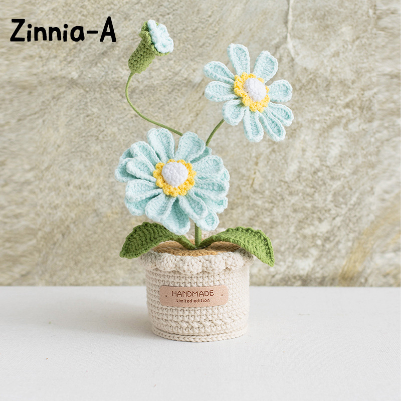 Handmade Crochet Sunflower Rose Lily Flower Pot Mother S Day Birthday Graduation Decor Cute Gift for Her Kid Girlfriend Friend Mom Grandma