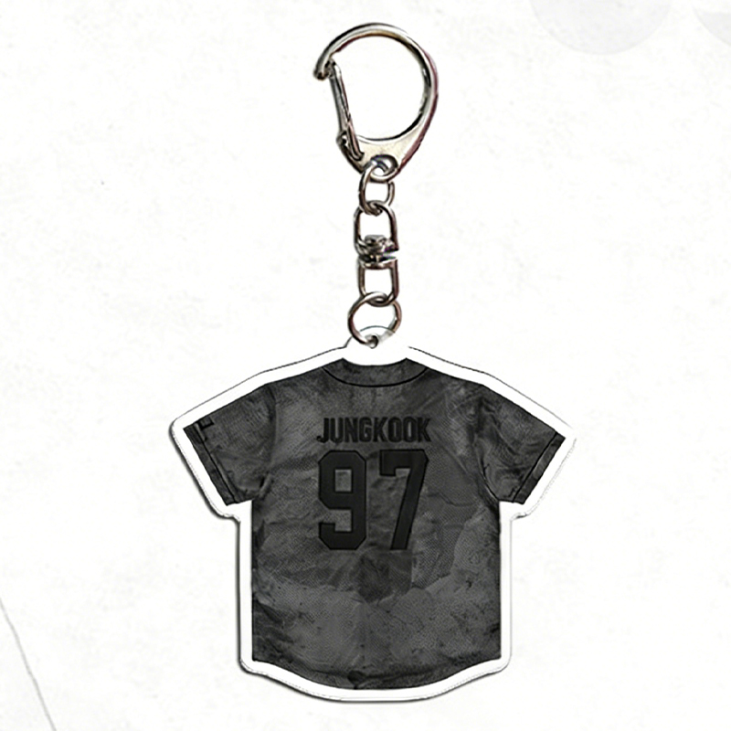 Personalized K-Pop Member Jersey Keychain for Concert and Fan Events