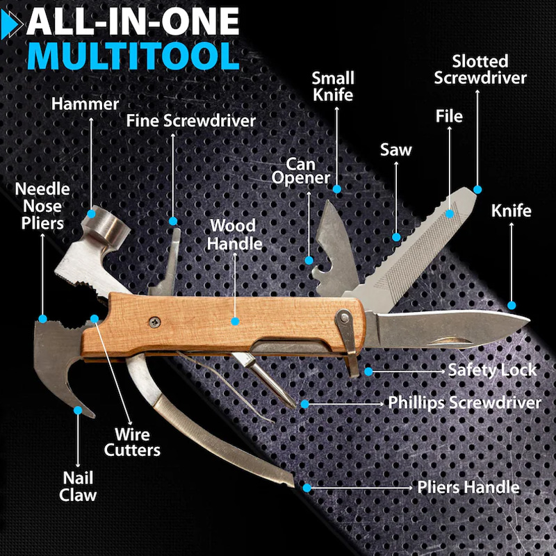 Personalized Multi Tool Hammer Father's Day Gift for Dad Grandpa Camping Survival Tool