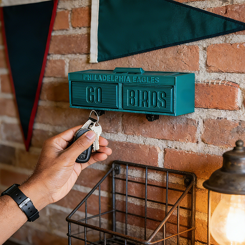 Personalized 3D Printed Key Holder with Sports Team Theme for Fans and Families