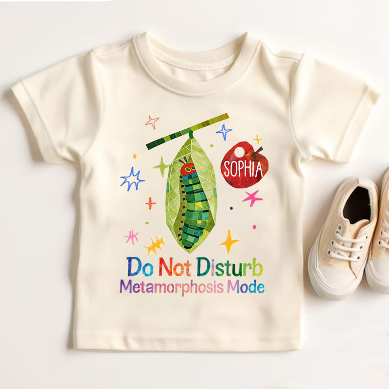 Kids Caterpillar to Butterfly Metamorphosis T Shirt Cute Life Cycle Graphic Tee for Boys Girls Elementary School Graduation Gift
