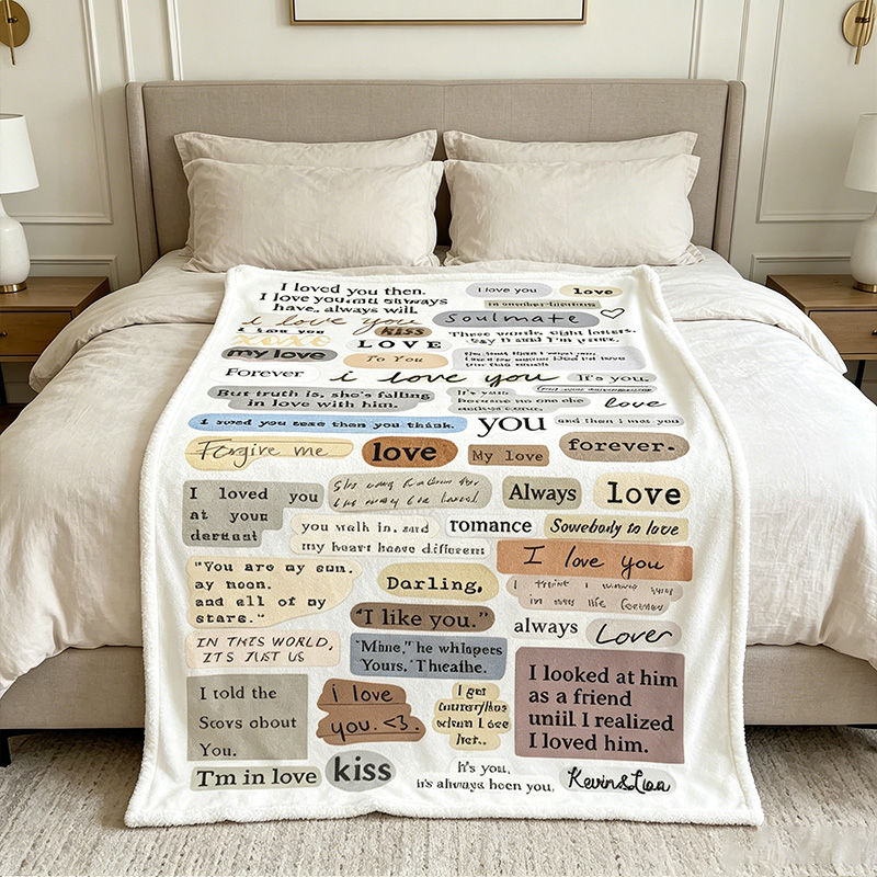 Personalized Couple Journal Throw Blanket with Names Valentine Gift Gift for Husband Gift For Wife
