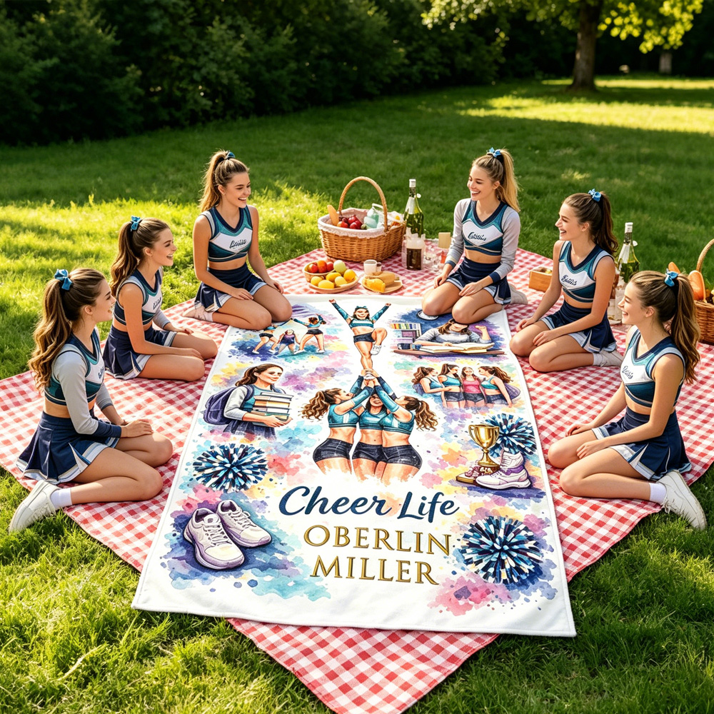 Personalized Cheer Life Blanket – Custom Cheerleading Gift for Girls