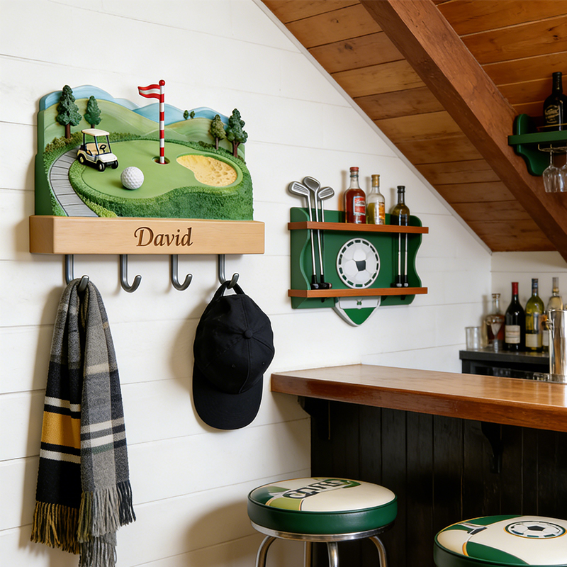 Personalized Golf Course 3D Printed Key Holder with Custom Name for Golf Lovers