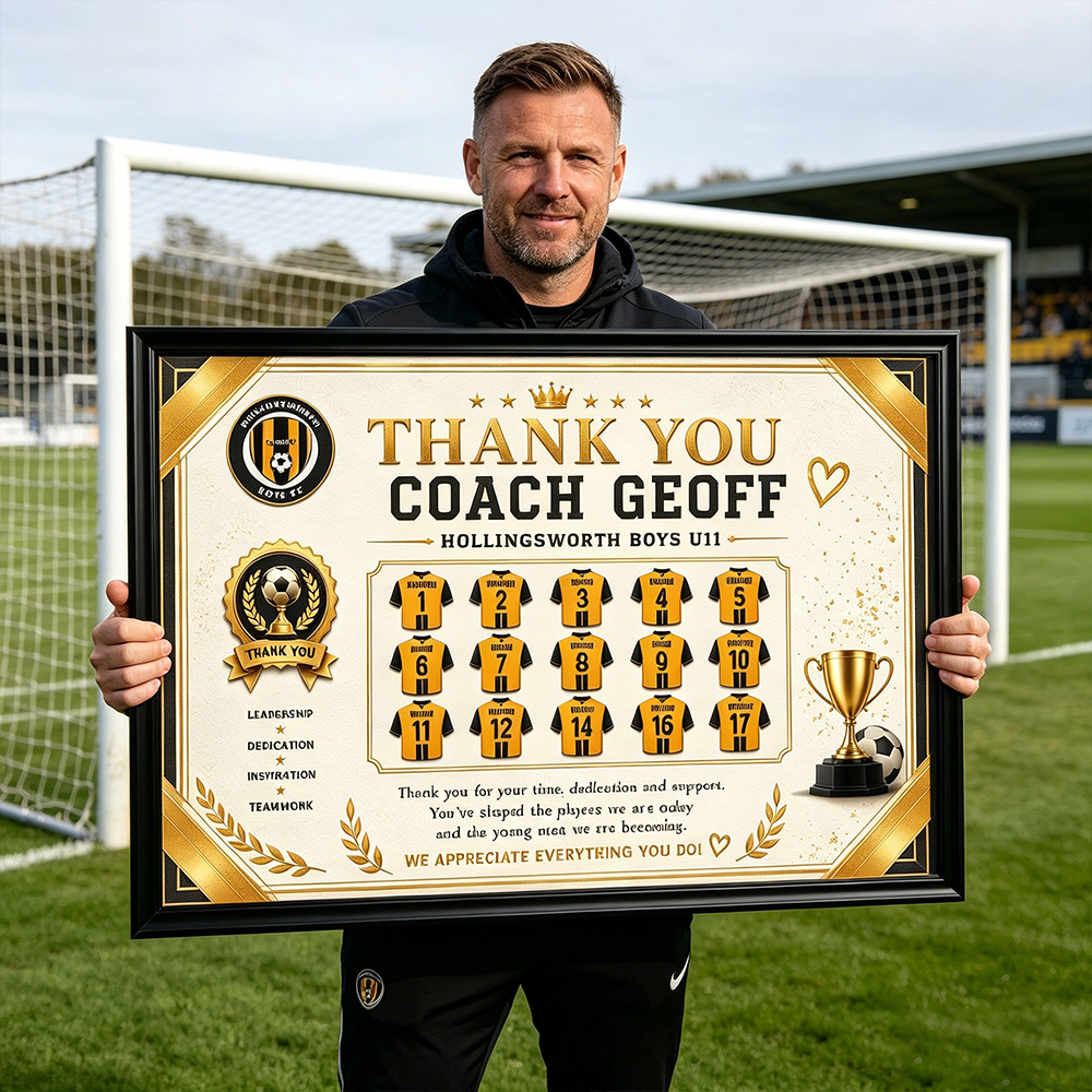 Personalized Soccer Coach Appreciation Plaque – Custom Team Thank You Gift from Players