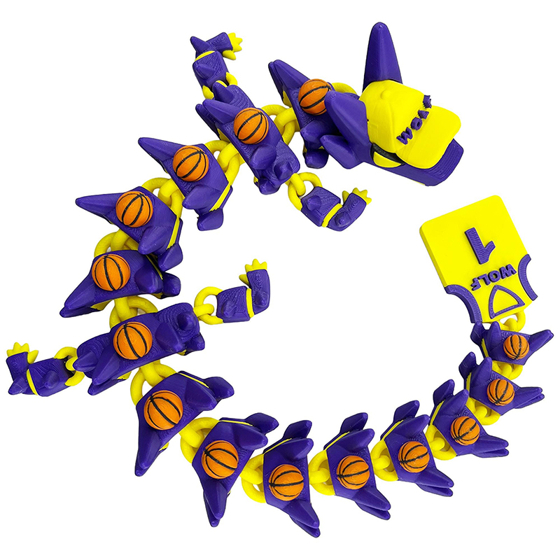 Personalized 3D Printed Basketball Dragon Toy with Custom Name and Number for Kids and Enthusiasts