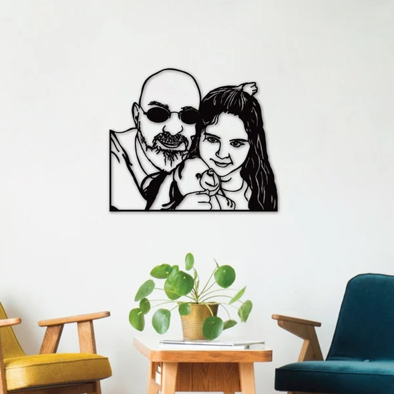 Personalized Metal Family Portrait from Photo Immortalize the Moment Anniversary Gift For Parent Laser Cut Metal Sign Handmade Family Gift