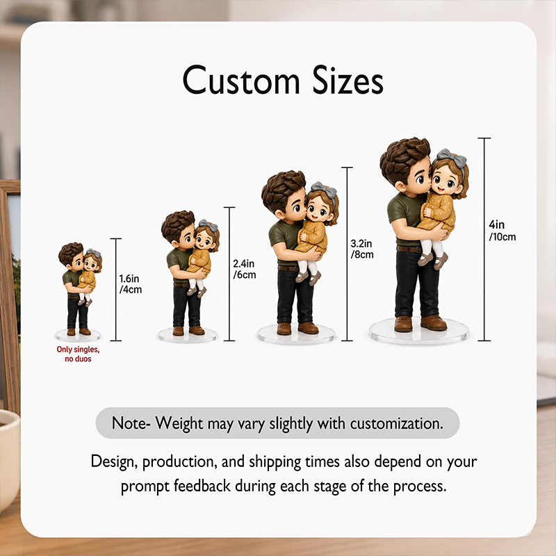 Personalized 3D Statue from Your Photo Custom Daddy Gift 3D Figurine Keepsake Mini Character Gift Gift for Family Dad