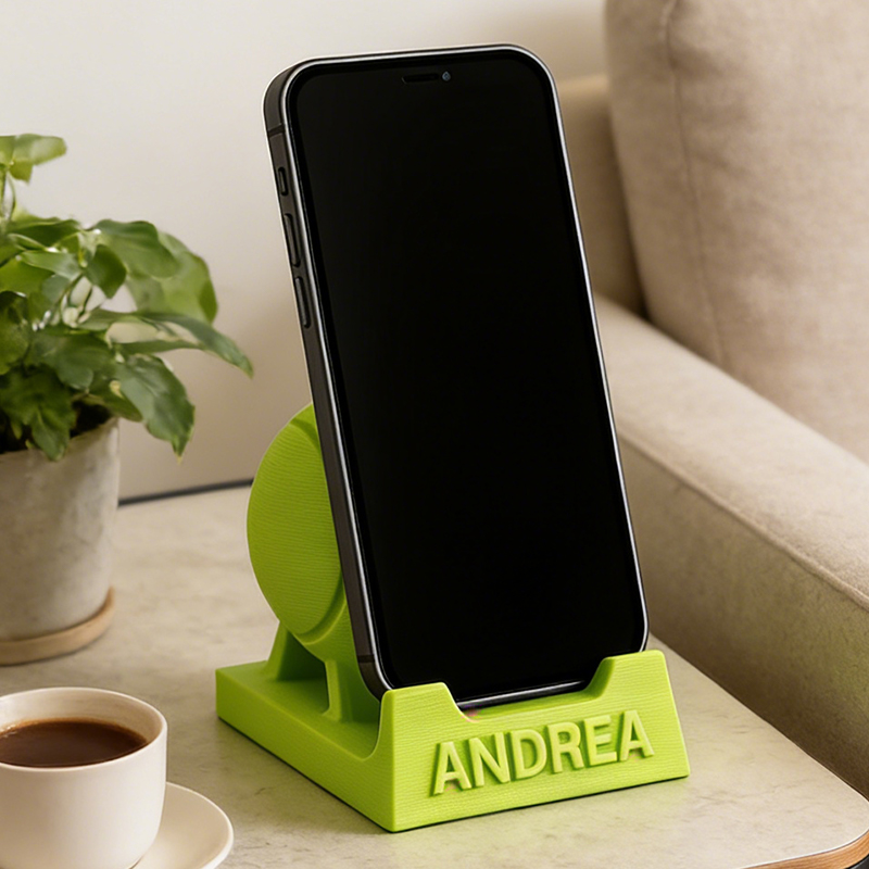 Personalized Tennis Ball 3D-Printed Phone Stand with Custom Name for Tennis Enthusiasts 