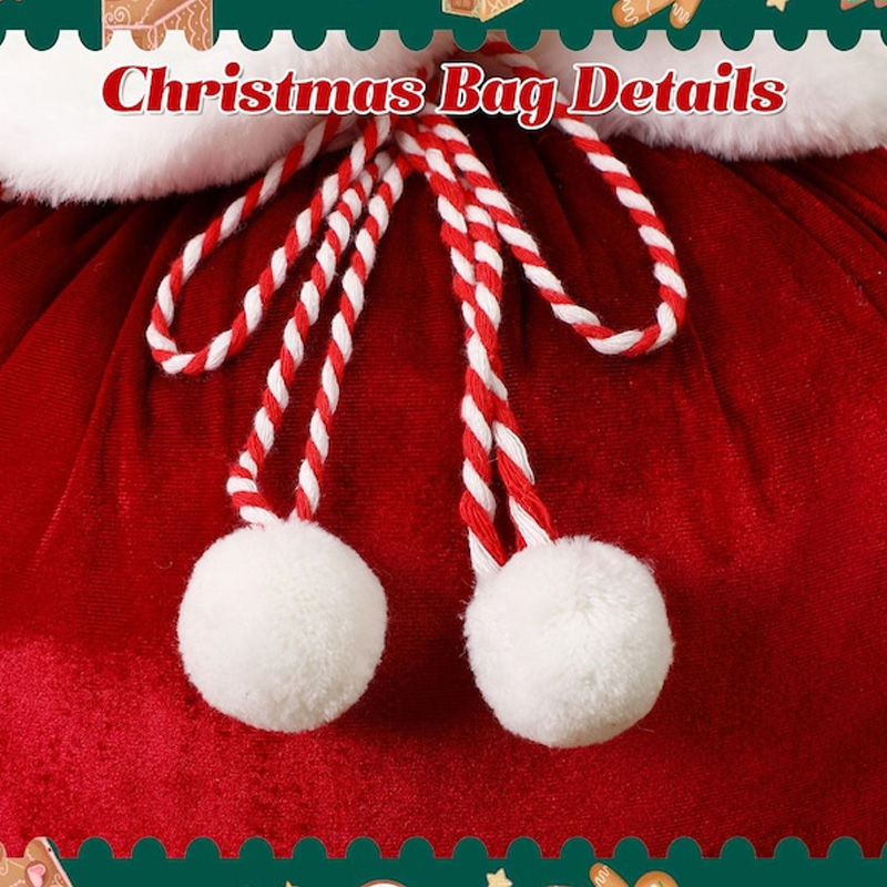 Personalized Christmas Gift Sack Custom Shiny Name Drip Faux Rhinestone Red Santa Bag Letter Holiday Present Storage