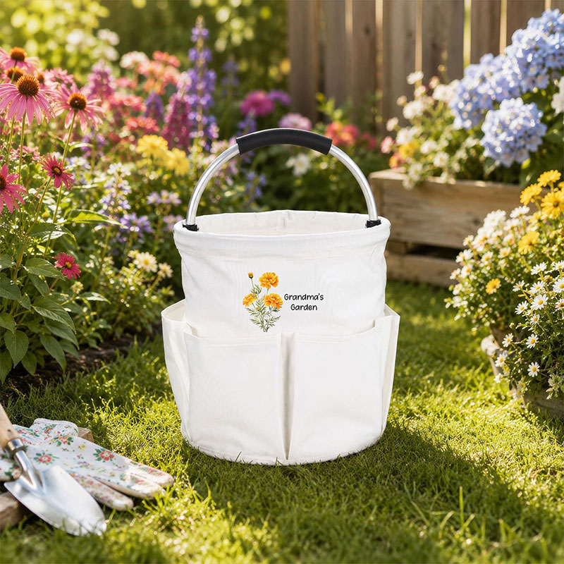 Personalized Garden Tool Tote Bag Gardening Tote Collapsible Oxford Cloth Organizer Gift for Mom Grandma Gardener