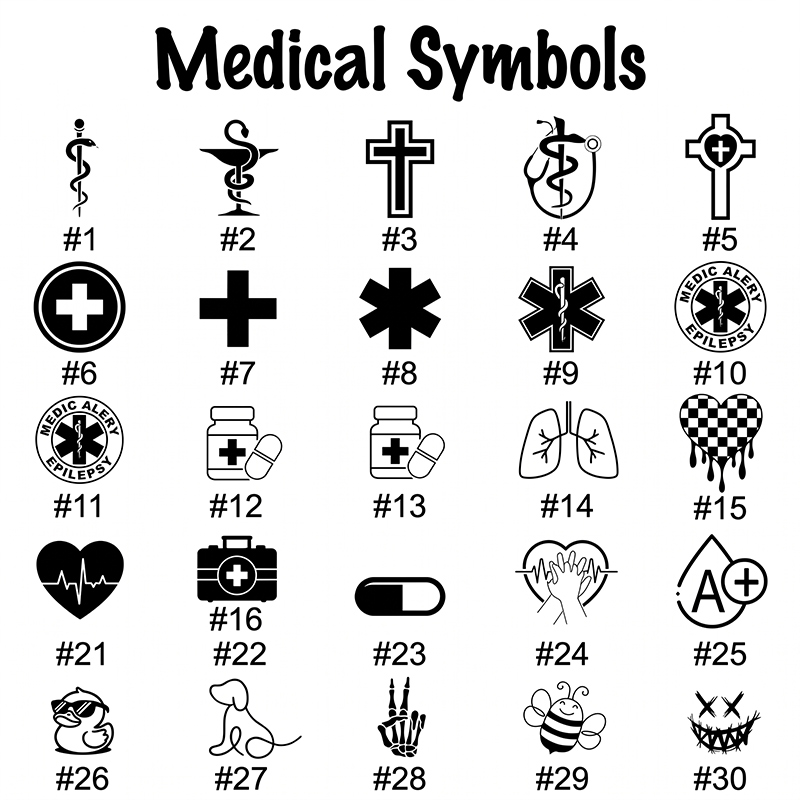 Personalized Medical ID Tag Apple Watch Garmin Fitbit Engraved Allergy Alert