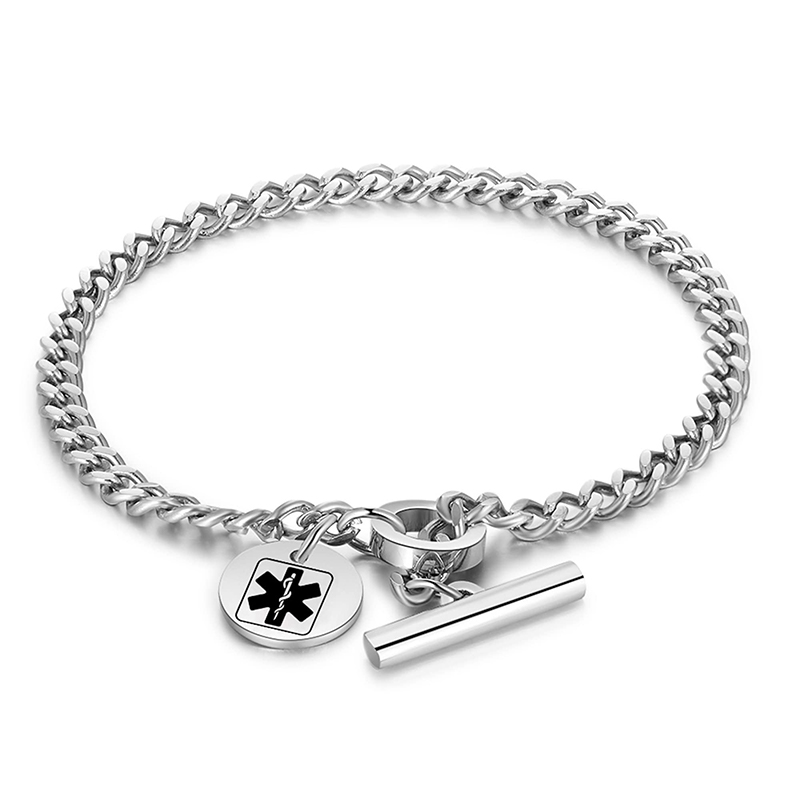 Personalized QR Code Medical Bracelet for Men and Women Emergency Alarm ID Bracelet Gift for Epilepsy Diabetes and Allergy Patients
