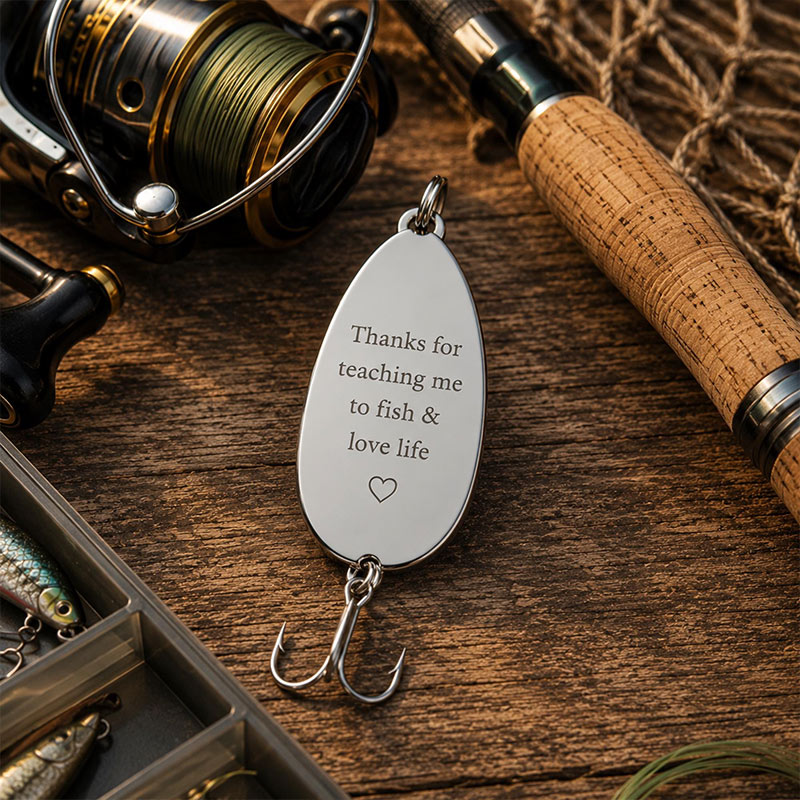 Personalized Photo Fishing Lure Custom Fish Hook Gift for Dad Grandpa Gift Father's Day Keepsake Angler Memorial Gift