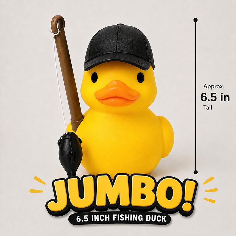 Personalized Fisher Duck Novelty Country Vibe Duck Outdoor Adventure Duck Gift for Fishing Lover Collectible Dad Gift