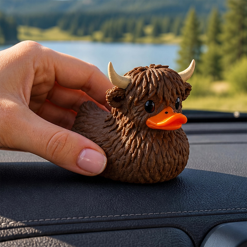 Personalized Highland Cow Duck Highland Lover Gift Collectible Rustic Decoration Country Style Western Accessory Gift