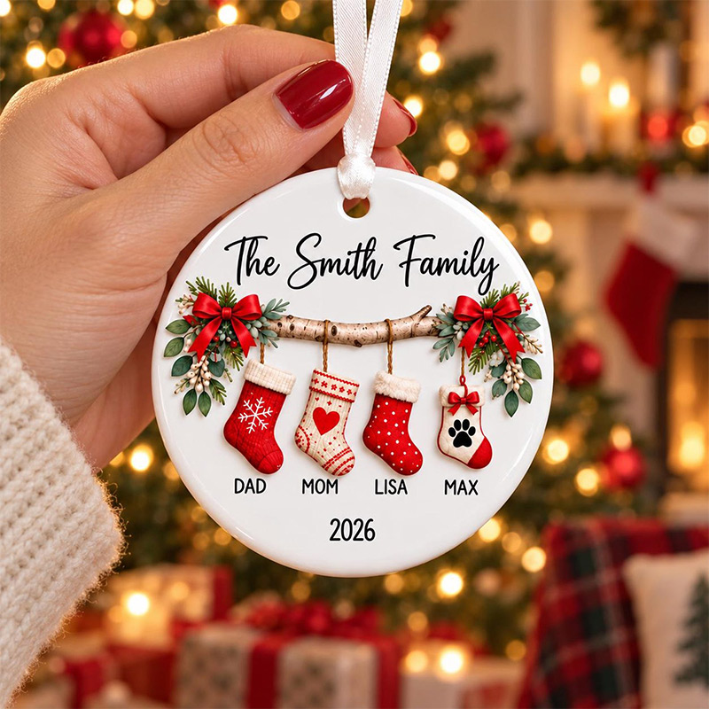 Personalized Family Christmas Ornament 2026 Custom Family Name Ornament  Stocking Ornament Family Keepsake Gift Family Xmas Gifts