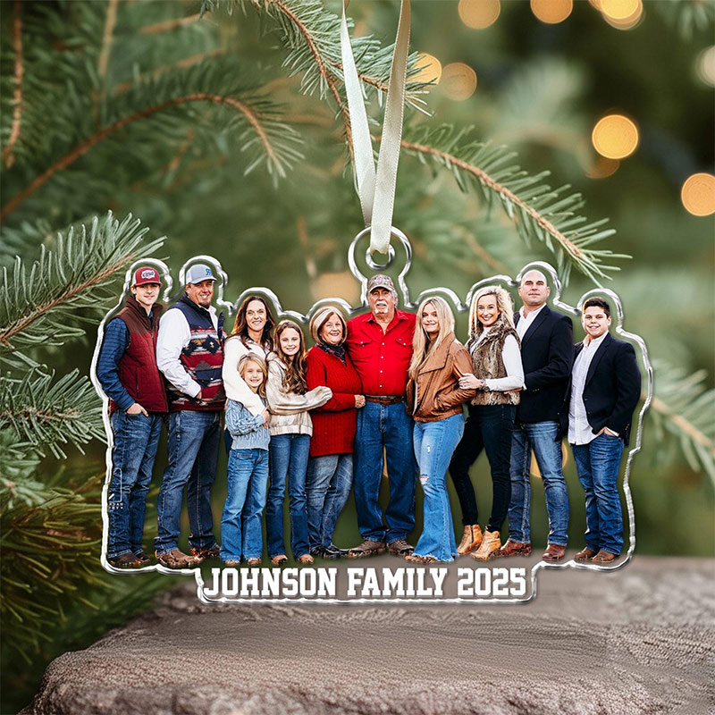 Personalized Acrylic Photo Ornament: Family Christmas 2026 Gift