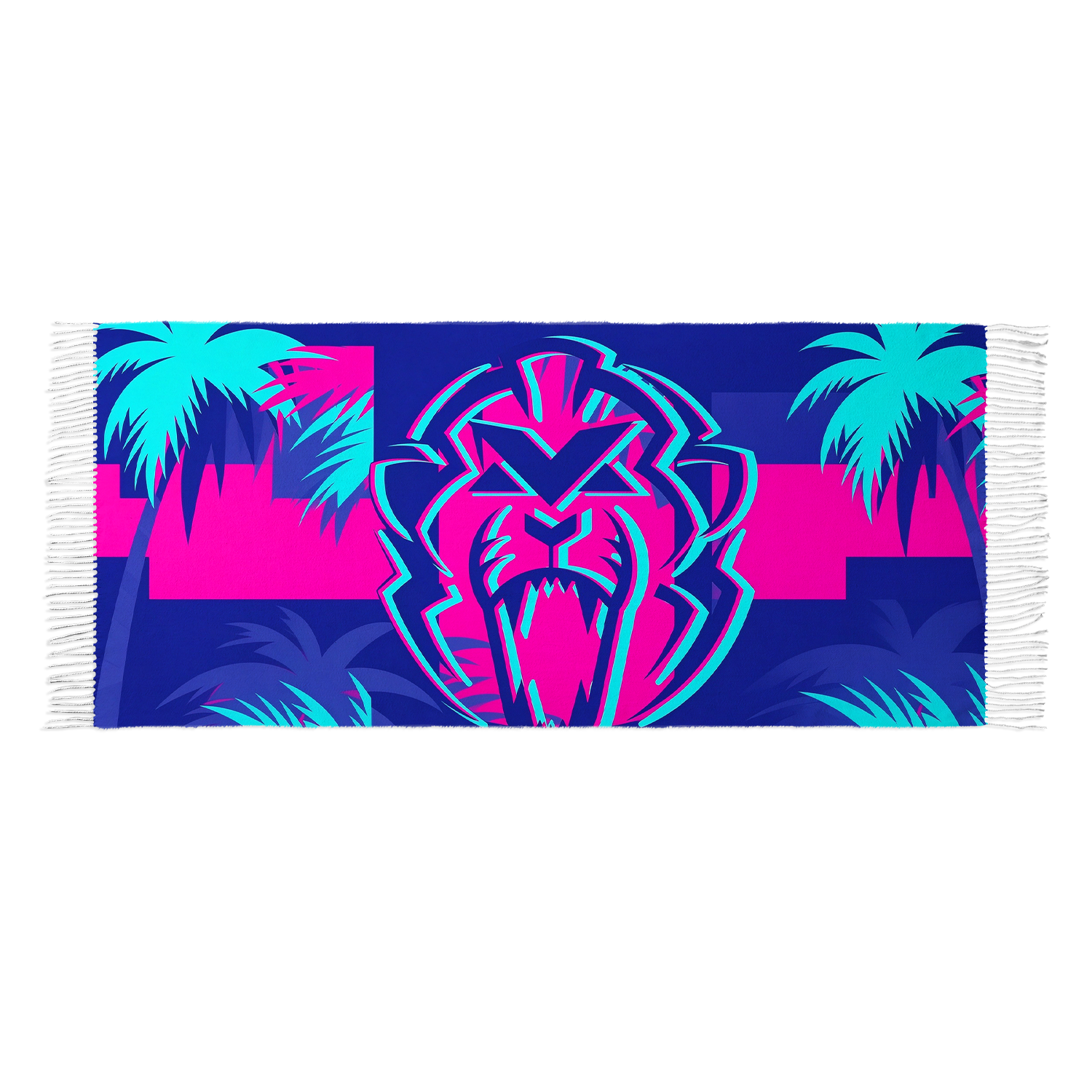 Max‑Inspired Beast Graphic Fringed Fan Scarf Grand Prix Racing Wrap Max Verstappen Supporter Poncho With Tassels