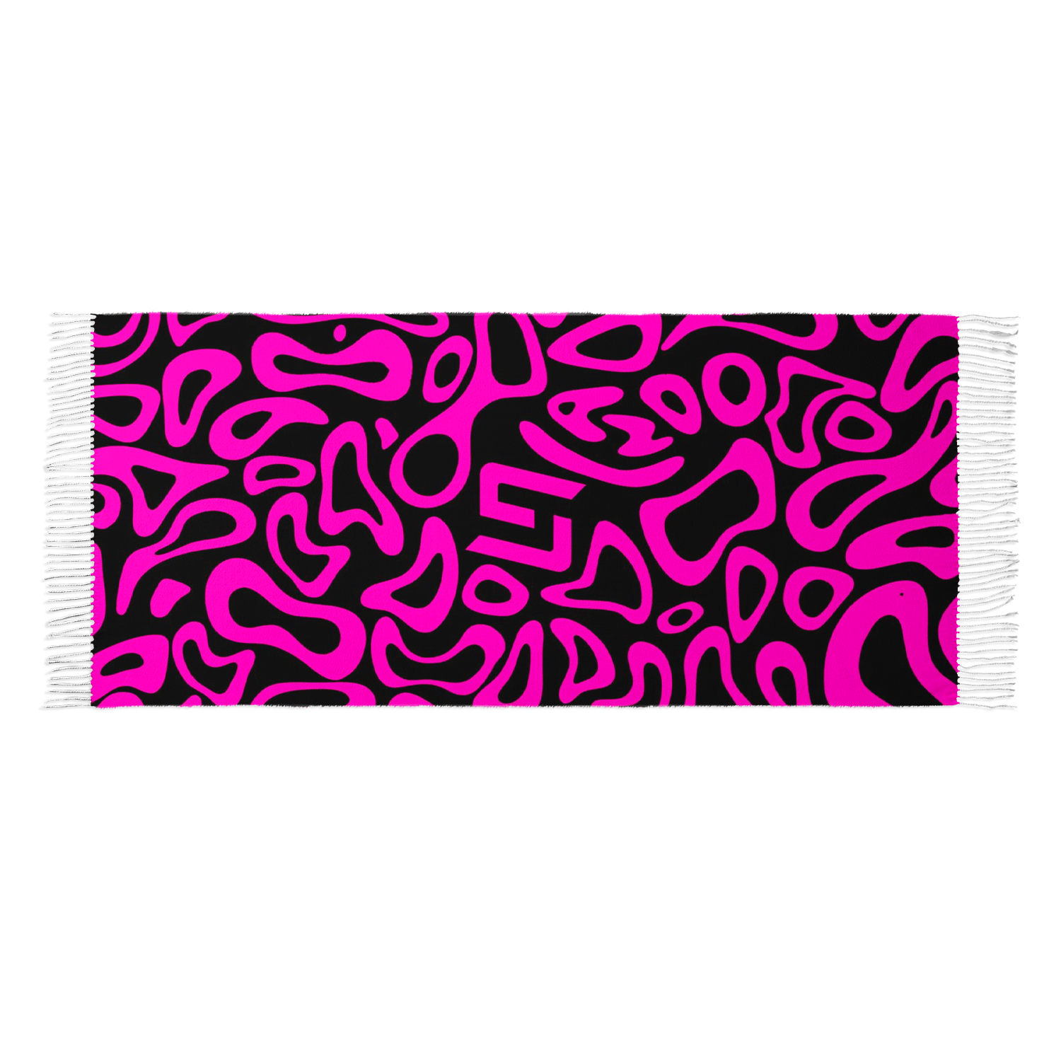 Grand Prix Racing Fan Abstract Print Poncho Shawl, 3‑Color Tassel Scarf Bundle