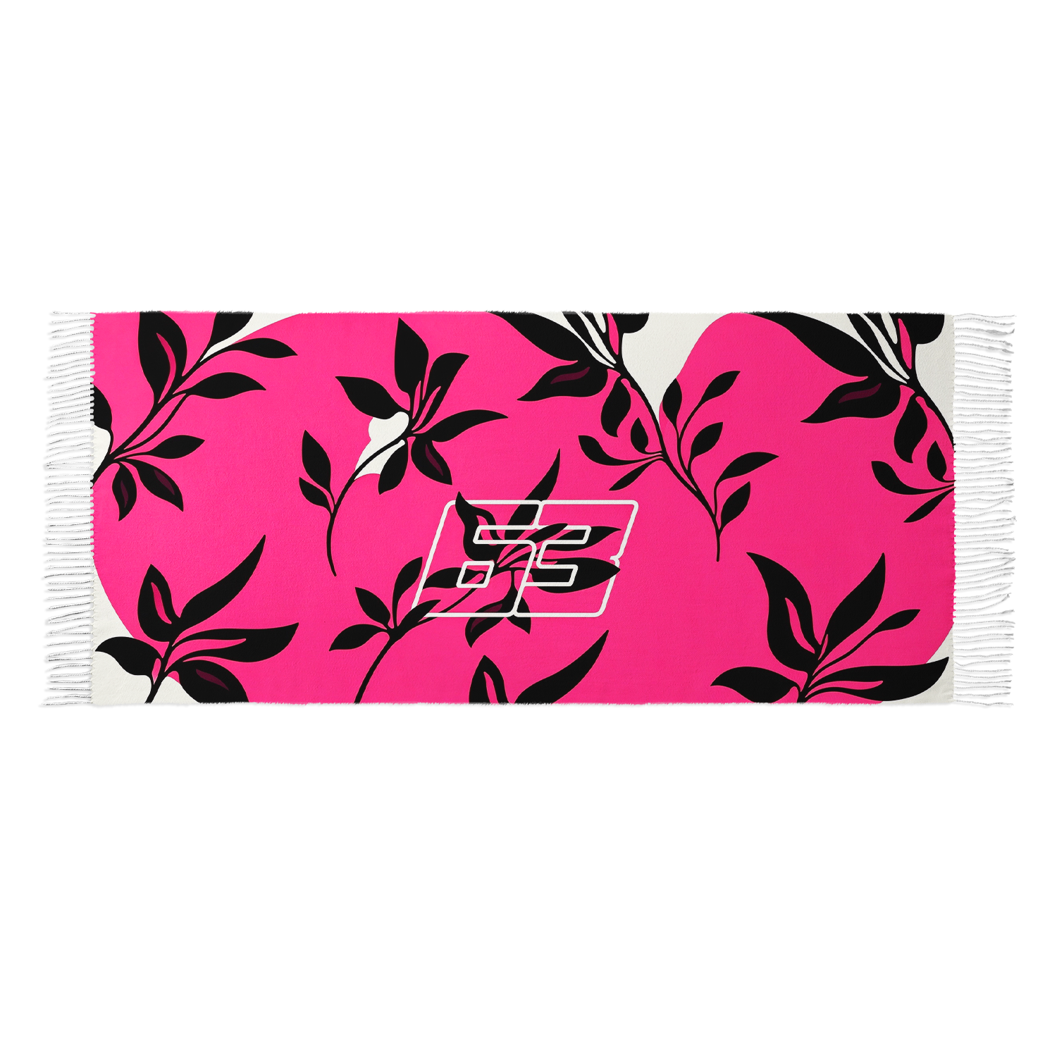 Grand Prix Racing Fan Fringe Poncho, Tropical Leaf Art Shoulder Wrap Shawl