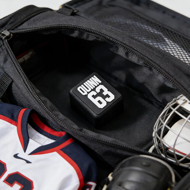 Personalized Ice Hockey Stick End Cap with Custom Name and Number Design