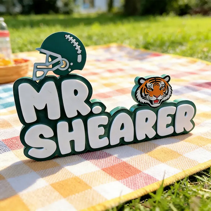 Personalized American Football Helmet Nameplate with Custom Name Design