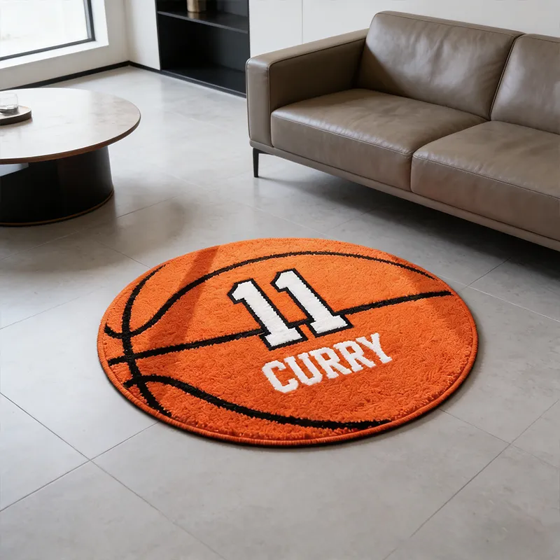 Personalized Basketball Doormat Featuring Your Custom Name and Number Design