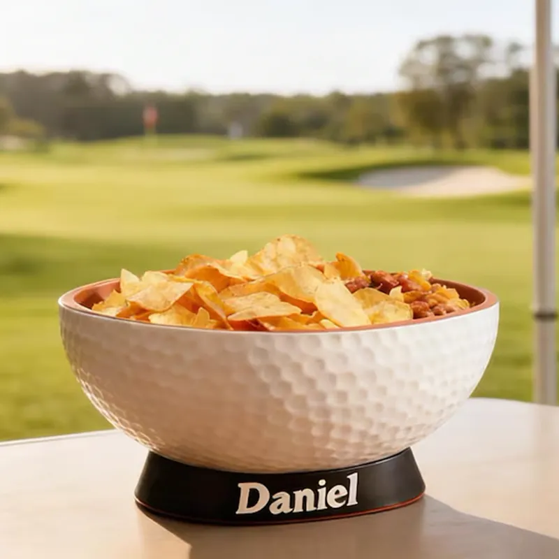 Personalized 3D Printed Golf Ball Snack Bowl with Custom Name Design