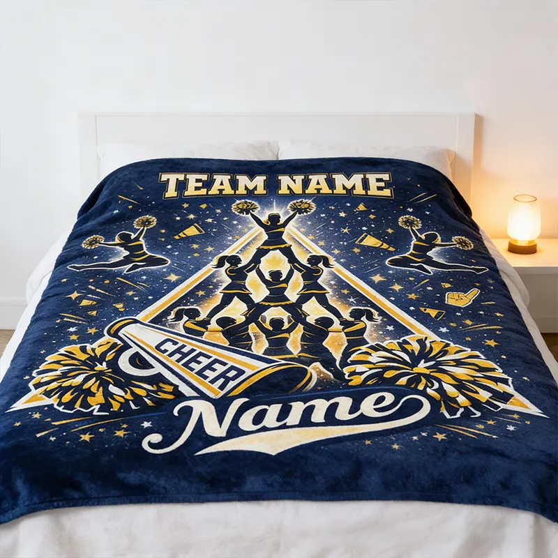 Personalized Cheerleading Team Blanket with Custom Name for Ultimate Spirit