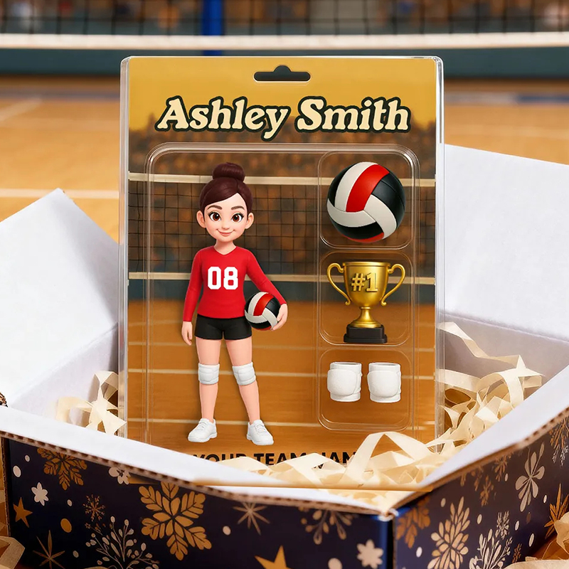 Personalized 3D Effect Volleyball Player Acrylic Block Plaque with Custom Name and Team for Volleyball Enthusiasts