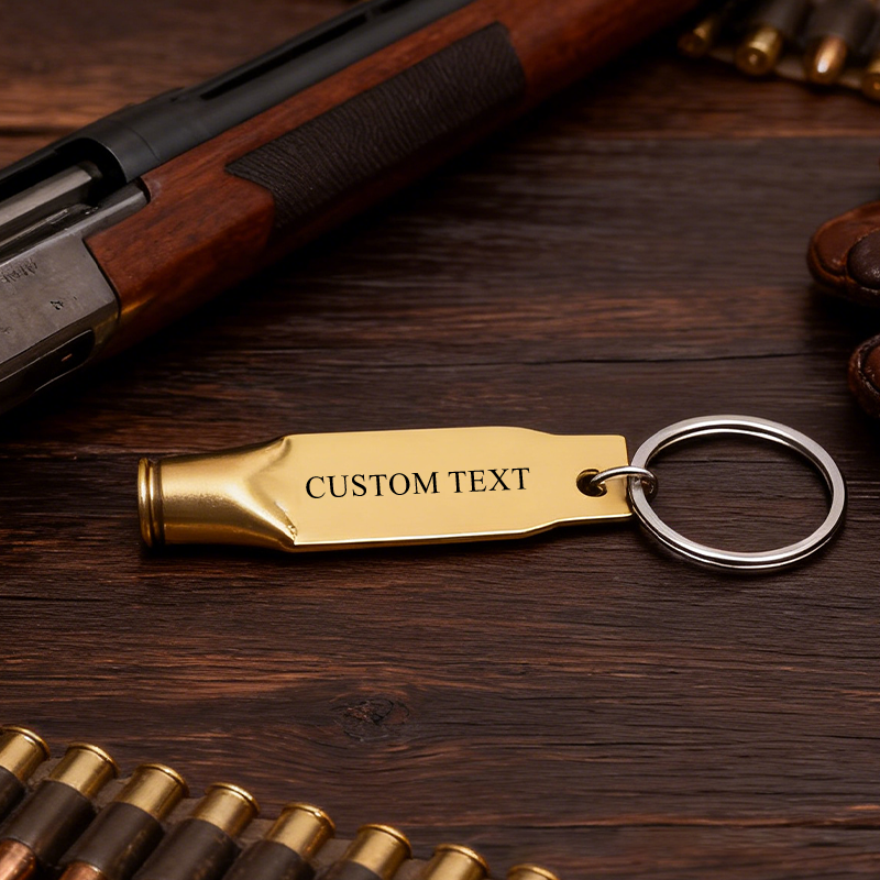 Personalized Bullet Casing Keychain Custom Hunting Keychain Guy Stamp of Approval Gift for Men Hunting Lover