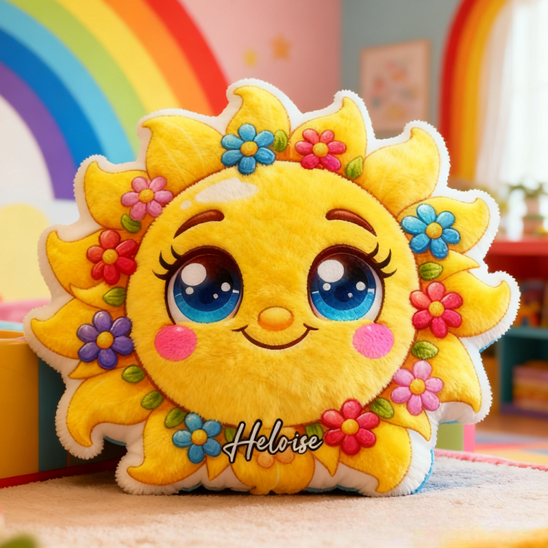 Personalized Sun Pattern with Name Graphic 3D Print Pillow Christmas Gift for Kids or Baby Birthday Gifts