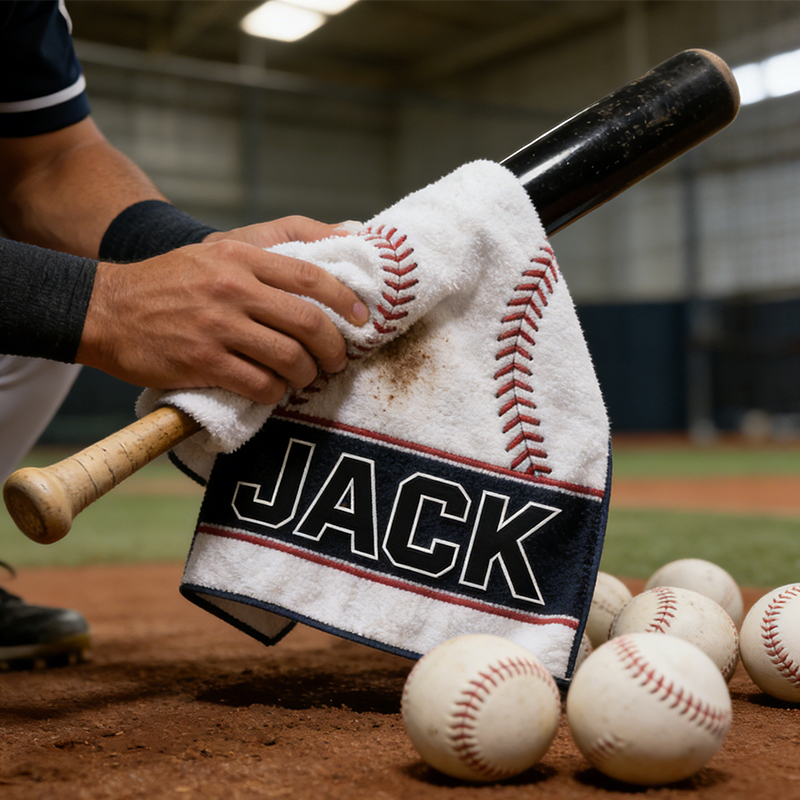 Personalized Baseball Towel with Custom Name for Baseball Enthusiasts