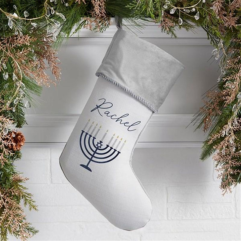 Personalized Love and Light Hanging Christmas Stocking with Initial Home Decor Holiday Stockings Gift for Christian Kids Family Jewish Gifts
