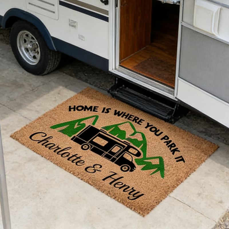 Personalized Camping Welcome Mat Home Is Where You Park It Class Custom Camping Gift Motorhome Mat Custom Rv Gifts Valentine’s Day Gift