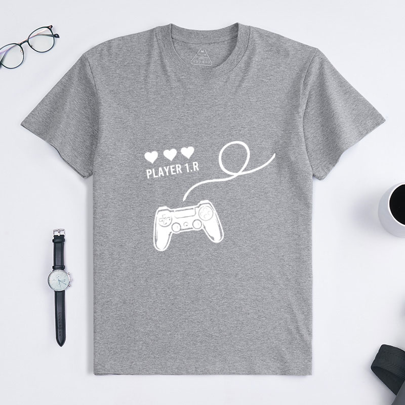 Personalized Player 1 & Player 2 Love Connection Couple Shirts, Matching Couple Newlywed Gift Valentines Day Shirt Gift for Couple