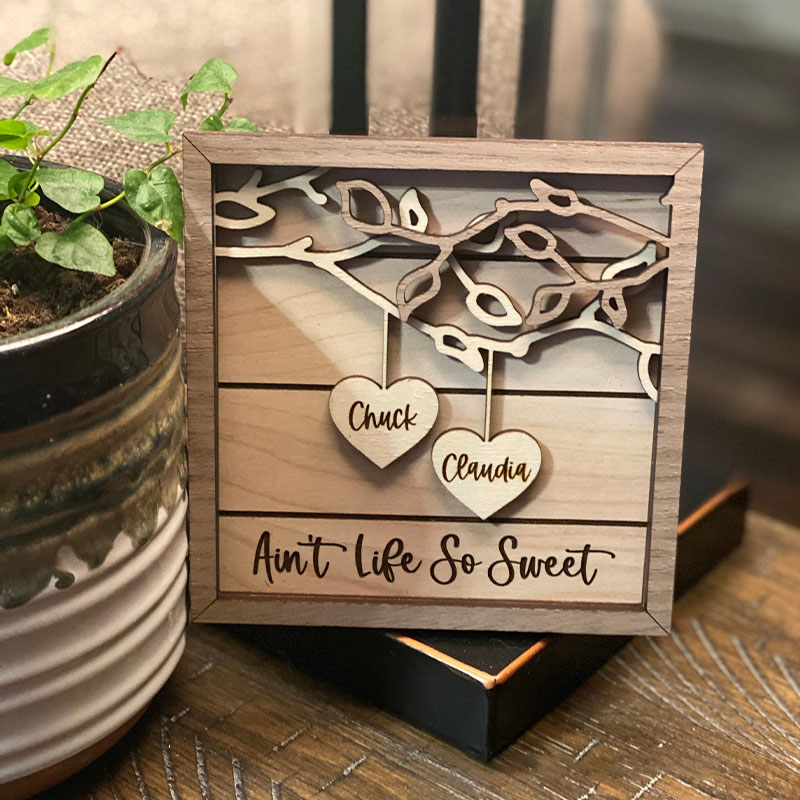 Personalized God Gave Me You 3D Wooden Sign with Custom Couple's Names and Quote Home Decor Gift for Couple Valentine's Day Gift Anniversary Gift