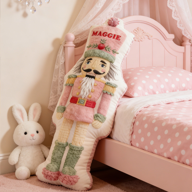 Personalized Yarn Ball Knitting Pillow Knitting Graphic 3D Print Nutcracker with Custom Name Gift for Knitting Lovers