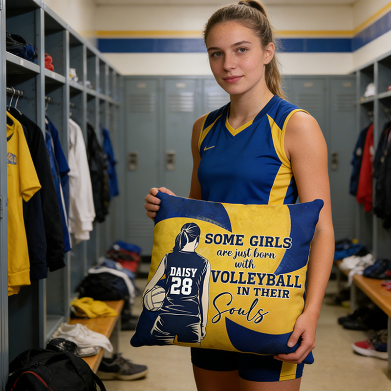 Personalized Volleyball Pillow with Custom Name and Number for Players and Fans  