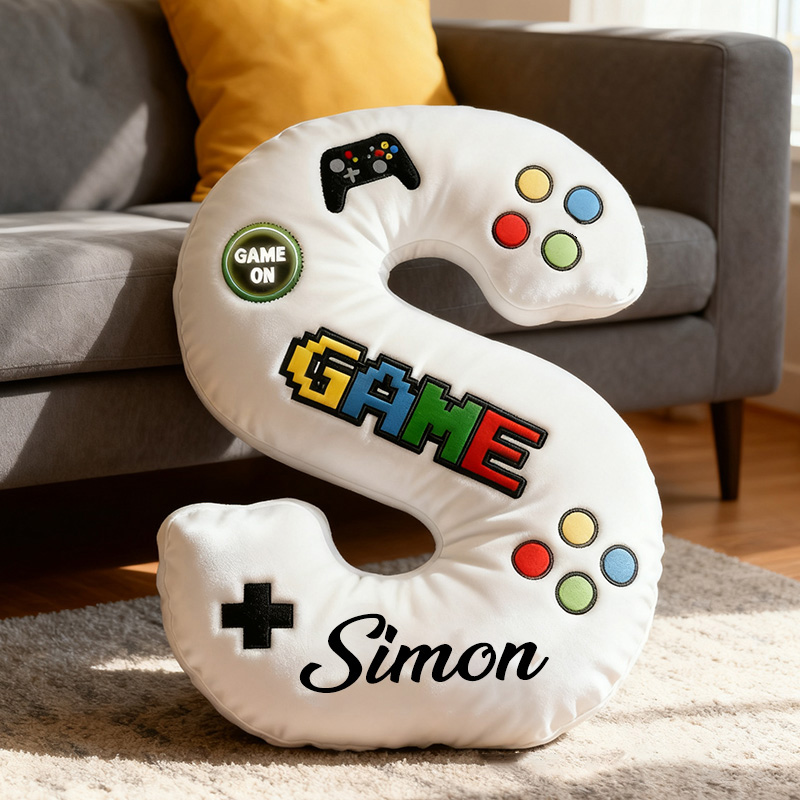Personalized Children's Alphabet Pillow Gift for Game Lover